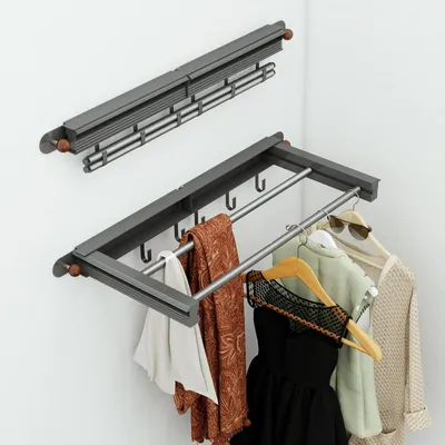 Image de Omgoods - Étagère à linge pliable pour balcon - Extensible et gain de place