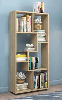 Produktbild von VCM Holzregal stehend | platzsparendes Regal | Maße:  H. 119 x B. 60 x T. 20 cm | Elegantes Regal stehend | Aufbewahrungsregal | Bücherregal | Raumteiler | Blina