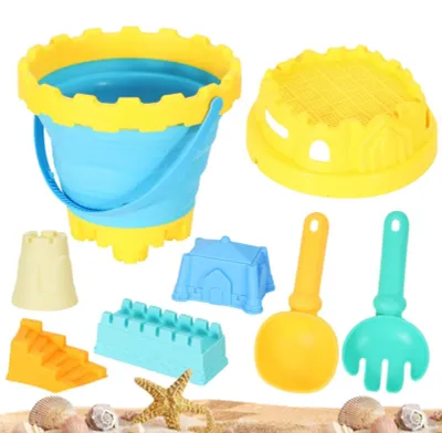 Imagen del producto de Juego de arena para niños, con 8 piezas y una pala