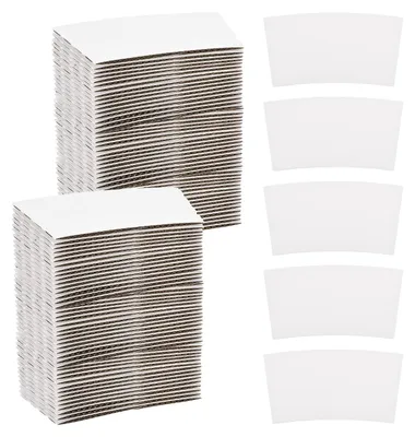 100 Karton-Kaffeebecherhüllen, Isolierhüllen, weiß, 12,5 cm