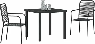 Obrázok produktu pre Záhradný jedálenský set 3 pcs Čierna