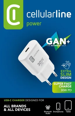 Immagine prodotto di Caricabatterie da viaggio USB-C GaN di Cellularline