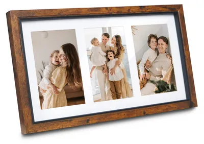 Fotolijst 10x15 cm für 3 Fotos, braun, Collage, Wandmontage