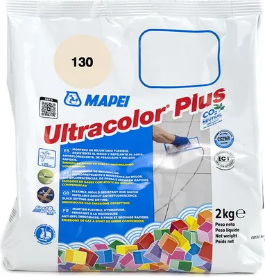 Produktbild von Fugenmörtel Fliese Mapei Ultracolor Plus 130 Grau | Sack zu 2 kg | m²/s | Sack zu 2 kg | m²/s