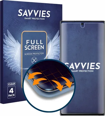 Produktbild von 4x Savvies Fullscreen Schutzfolie für Samsung Galaxy Note 10 Displayschutz Folie Fullcover Klar Transparent