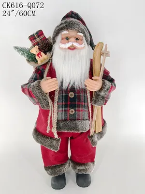 Image de Décoration MagicHome Noël, Pere Noël, avec cadeau, rouge, 60 cm