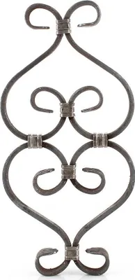 Produktbild von LogistSystem - Schmiedeeisen Ornament Eisen geschmiedet 300x140mm - z.B. als Element für Fenstergitter - Geländer - Zaun - Tor - Rosetten - Gitter 12.903