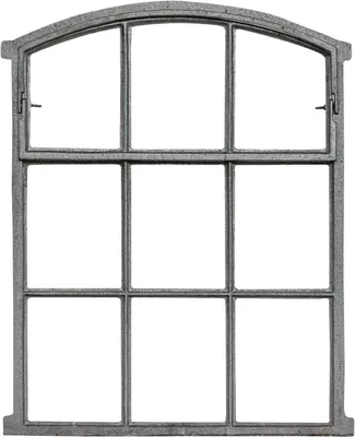 Produktbild von Graues Stallfenster aus Eisen mit Öffnungsfunktion, 71 cm im Antik-Stil
