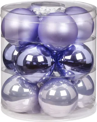 Produktbild von Weihnachtskugeln Glas 8cm, 12 Stück, Farbe:Dreamy Lilac ( hell lila / flieder / glanz / matt )