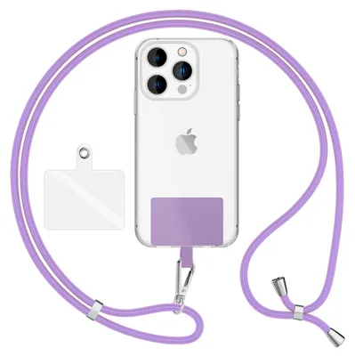 Immagine prodotto di HoldMe Air Edition - Cordino universale con 2 cuscinetti e moschettone (argento) - Cinturino per cellulare da 160 cm - Viola