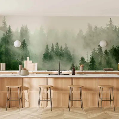 Produktbild von Vlies Fototapete - Mountain Forest (Green) 350x245 cm Landschaften c-B-0533-a-b