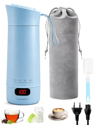 Reise-Wasserkocher 400 ml, Temperaturregelung, Edelstahl, 300 W
