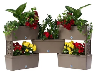 Obrázek produktu pro Bama Brick Koppelbare Plantenbakken 75L 59x23x27 cm 5 Stuks Taupe
