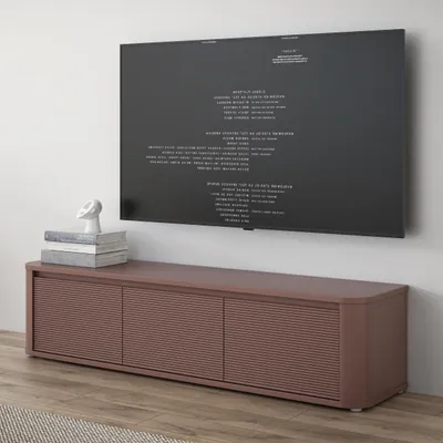 Produktbild von Forte BREATHTAKER TV-Schrank 170, modern minimalistisches Lowboard, 3-türig, Reliefstruktur, Wohnzimmer, Holzwerkstoff, Terrakotta, 168 cm breit x 41,5 cm hoch x 41,3 cm tief