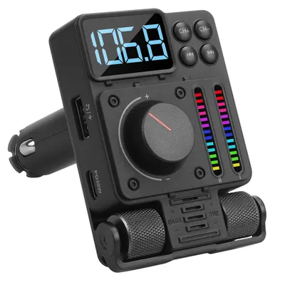 Image de Émetteur audio Bluetooth sans fil pour voiture avec lecteur FM, MP3 et USB - August CR235B