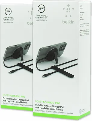 Obrázek produktu pro Bezdrátová nabíjecí podložka Belkin Boost Charge Pro s MagSafe 15W černá Balíček 2 ks nových