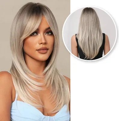 Produktbild von SassyGoods® Platinum Blonde Parochňa s vrstvami - Parochne Dámske dlhé vlasy - Parochňa - Možno prať - 70 cm