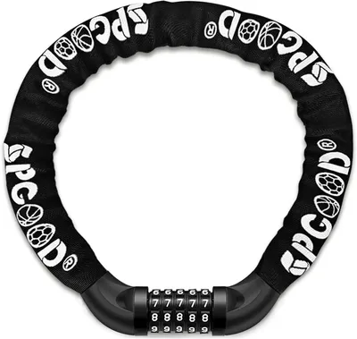 Productafbeelding van Kettingslot fiets met cijfercode - 83 cm - Geharde ketting - 5-cijferige code - Zwart
