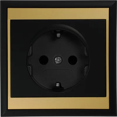 Produktbild von Steckdose Unterputz Schuko Farbe schwarz/gold serie LUNA