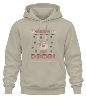 Obrázek produktu pro Merry Christmas Ugly Sweater Reindeer Christmas Gift Uni mikina s kapucí, Nature, M