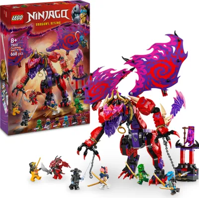 Produktbild von LEGO NINJAGO Chaosdrache Donnerzahn - Spielzeug mit 6 Ninja Minifiguren - Rollenspiel Bauset für Jungen und Mädchen ab 8 Jahren - Geschenke für Fans der TV-Serie Aufstieg der Drachen 71832