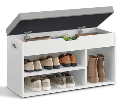 Immagine prodotto di VASAGLE, porta scarpe con seduta, 3 ripiani, imbottita, 30 x 80 x 44 cm