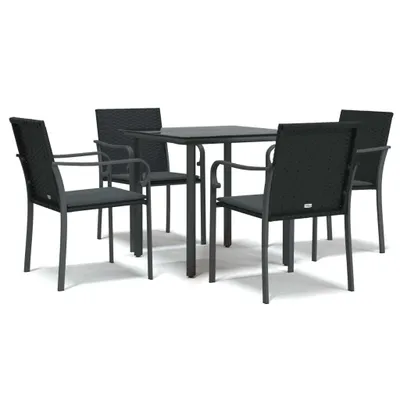 Produktbild von vidaXL 5-tlg. Garten-Essgruppe mit Kissen Poly Rattan und Stahl