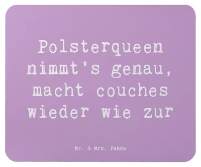 Produktbild von Mr. & Mrs. Panda Mauspad Spruch Polsterei Präzision - Lavendeltraum - Geschenk, Mouse Pad, Beruf, Berufsprodukte, Couch, Polsterarbeit, personalisierte Geschenke