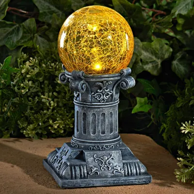Image de Boule solaire à LED en verre craquelé 22cm Lampe solaire Lampe de jardin Décoration de jardin