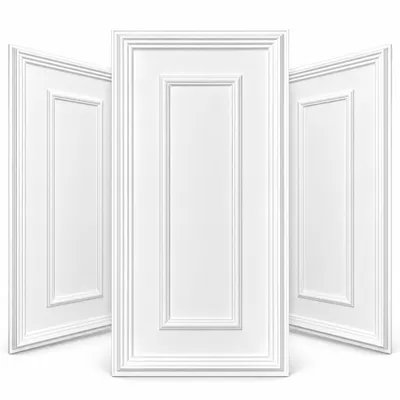 Obrázek produktu pro 3D PVC nástěnné panely 100x50 cm bílé - italský design, voděodolné a snadno udržovatelné, rám ve vzhledu lišty pro obývací pokoj, kuchyň a chodbu - TD100