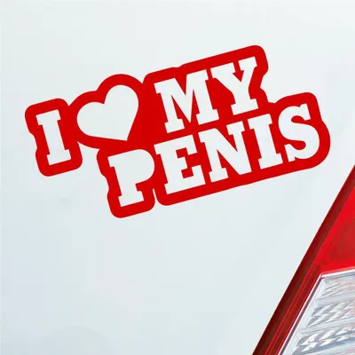 Produktbild von Auto Aufkleber I Love my Penis Lustig Spruch 15x7 cm Rot Sticker Heckscheibenaufkleber
