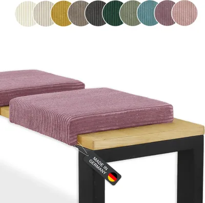 Produktbild von Lycce Bankauflage Klemmkissen 1 Leiste Cordstoff extra Polsterung, für Banktiefe ab 35 cm, Farbe:altrosa