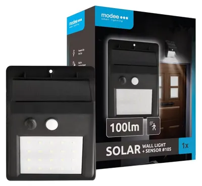 Imagen del producto de Lámpara solar LED para pared exterior con sensor PIR, 100 lúmenes, IP44, color , 8,7 x 11,5 cm
