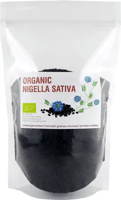 Produktbild von Schwarzkümmel Samen, gemahlen, Organisch Nigella Sativa 900g