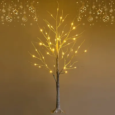 Produktbild von GOPLUS 120cm Künstlicher Weihnachtsbaum mit LED Licht und Metallständer, Christbaum mit PVC-Blättern, weiß