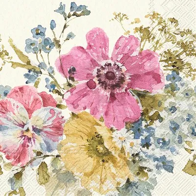 Produktbild von GARDEN FLOWER BUNCH cream Lunch-Servietten L 95186