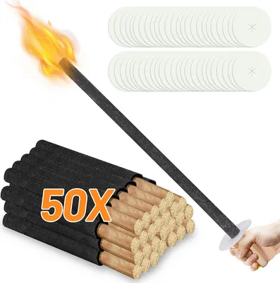 Obrázok produktu pre SWANEW 50x baterky, voskové baterky s ochranou ruky, s extra dlhou rukoväťou, na nočné prechádzky a podujatia v záhrade alebo na Veľkú noc/nový rok,42cm