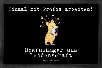 Produktbild von Mr. & Mrs. Panda Fussmatte Opernsänger Leidenschaft 50 x 75 cm - Schwarz - Geschenk, Schmutzmatte, Fußabstreifer, Fußabtreter, fußmatte, Schmutzfangmatte