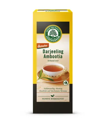 Produktbild von Lebensbaum Schwarztee Darjeeling Ambootia demeter 20 Beutel
