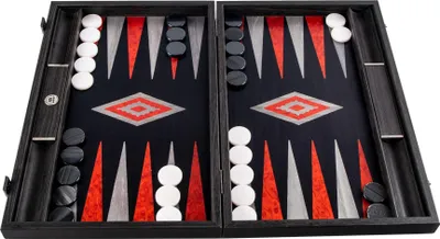 Produktbild von Handgefertigtes Backgammon aus Schwarzeiche mit Silberakzenten