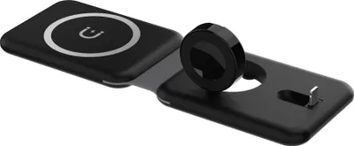Produktbild von 15w 3-in-1 magnetischer drahtloser Ladegerät Schnelllade Docking Station für iPhone 14 13 12 Airpods Iwatch 8 7 6 Schwarz