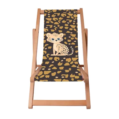 Image de Dreamroots Chaise longue pliante pour enfants Bois, bois de hêtre jusqu'à 130 kg, Chaise longue pliante avec réglage de l'inclinaison du dossier en 3 positions, Cheetoo