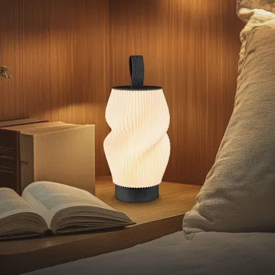 Image de Briloner Lampe de table LED sans fil Ø14x28cm 2W 150lm 2700K blanc chaud dimmable noir - Lampe de table salon chambre à coucher balcon