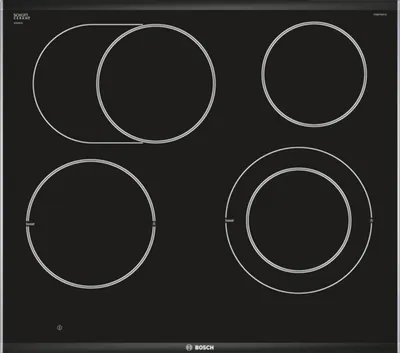 Obrázok produktu pre Bosch Serie 8 PKN675DP1D, Čierna, Nerezová oceľ, Vstavaný, Keramický, Sklokeramická, 4 zone(s), 4 zone(s)