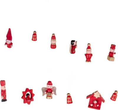 Image de Set d'ornements de Noël en bois, 12 pièces