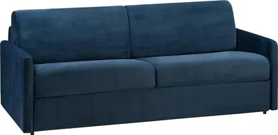 Produktbild von Schlafsofa 4-Sitzer - Liegefläche: 160 cm - Matratzenhöhe: 22 cm mit Memory Schaum - Samt - Dunkelblau - CALIFE