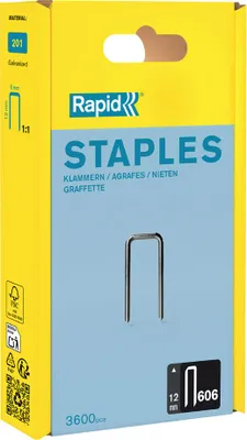 Produktbild von Rapid Schmalrückenklammern Typ 606 12 mm 3.600 Stück