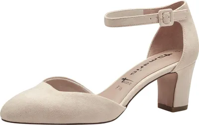 Produktbild von Tamaris Damen Pumps Fesselriemen Blockabsatz samtige Haptik 1-24412-41, Größe:38 EU, Farbe:Mehrfarbig