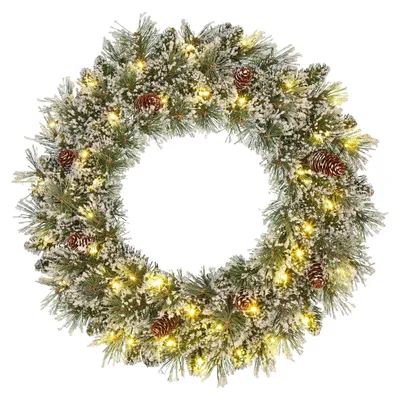 Obrázok produktu pre Black Box Trees Vandans vianočný veniec s LED svetlami - Ø60 cm - matná zelená