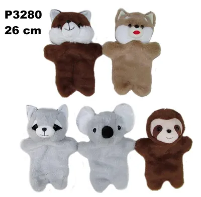 Image de Marionnette animal en peluche 30cm 5 sortes